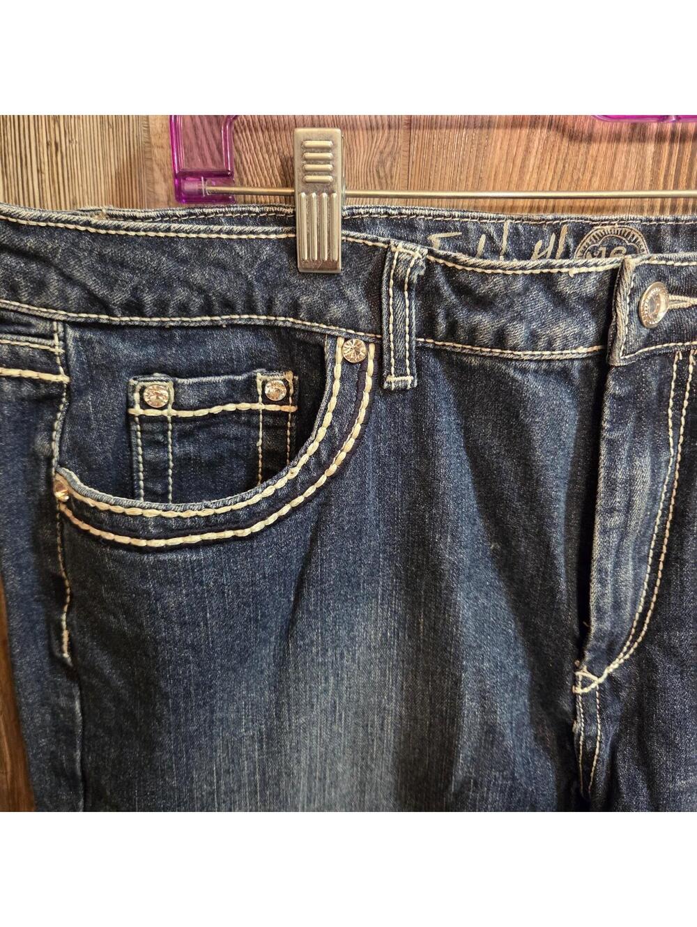 Ethyl Denim Blue Jeans Women Size 16 Short (34x31) Western Rodeo Ranch Paisley - Picture 4 of 7